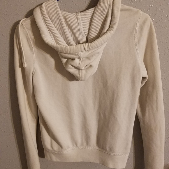 Y2K White/Navy Hollister Zip up Hoodie - Picture 5 of 5